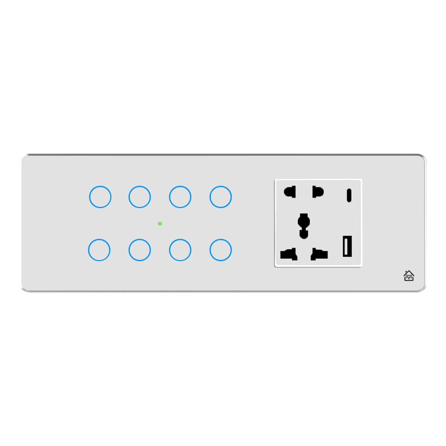 HomeMate 6 Modular WiFi Smart Switch Board (White): 8 x Switch + 1 x Smart Plug | No Hub Required | Compatible with Alexa, Google Assistant & Siri, Remote, Smart Touch Switch