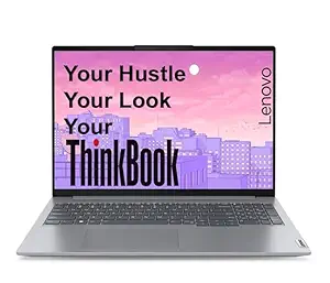 Lenovo ThinkBook 16, AMD Ryzen 5 7535HS, 16GB RAM, 512GB SSD, WUXGA IPS 16", Windows 11 Home, Office 2024, 1.7kg, 21MWA0BSIN, Backlit Keyboard, Fingerprint, 300 Nits, 1Y Warranty, Aluminium Top Laptop