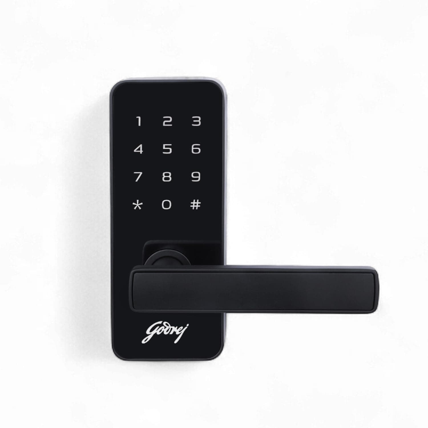 Godrej Smart Lock I Catus Touch I Digital Lock for Main and Internal Wooden Door I 2 in 1 Access I Pin Access I Mechanical Key I Black Finish I 3 Years Warranty | Free Installation