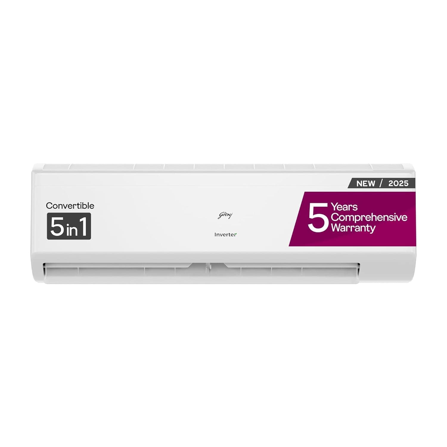 Godrej 1.5 Ton 5 Star, 5 Years Comprehensive Warranty,AI Powered, 5 in1 Convertible Cooling, Self Clean, Inverter Split AC (Copper, Model, Heavy Duty Cooling at 52°C, AC 1.5T EI 18I5T WZR,White)