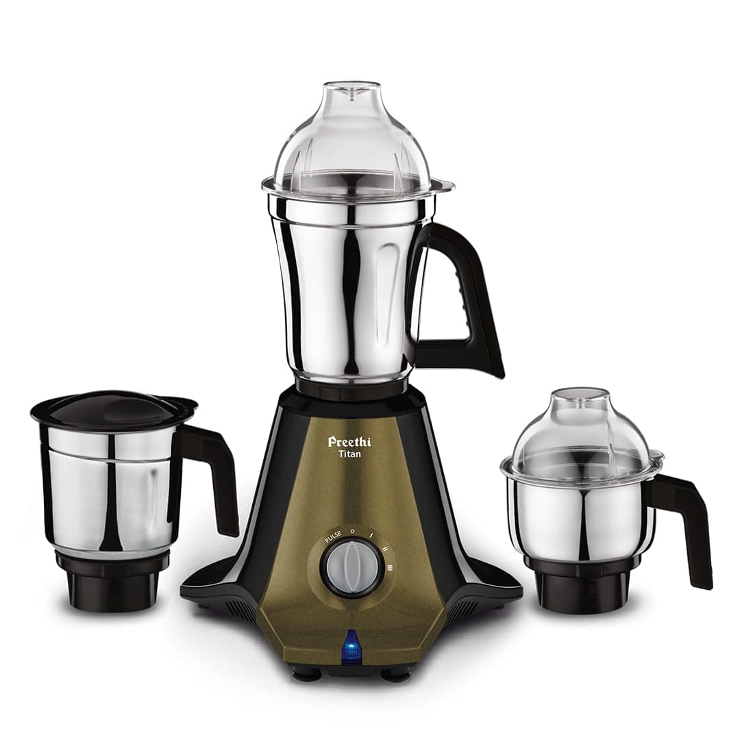Preethi Titan Mixer Grinder | 1000W Watt | 2yr Guarantee & Lifelong Free Service I 3 Jars I Black (MG-283)