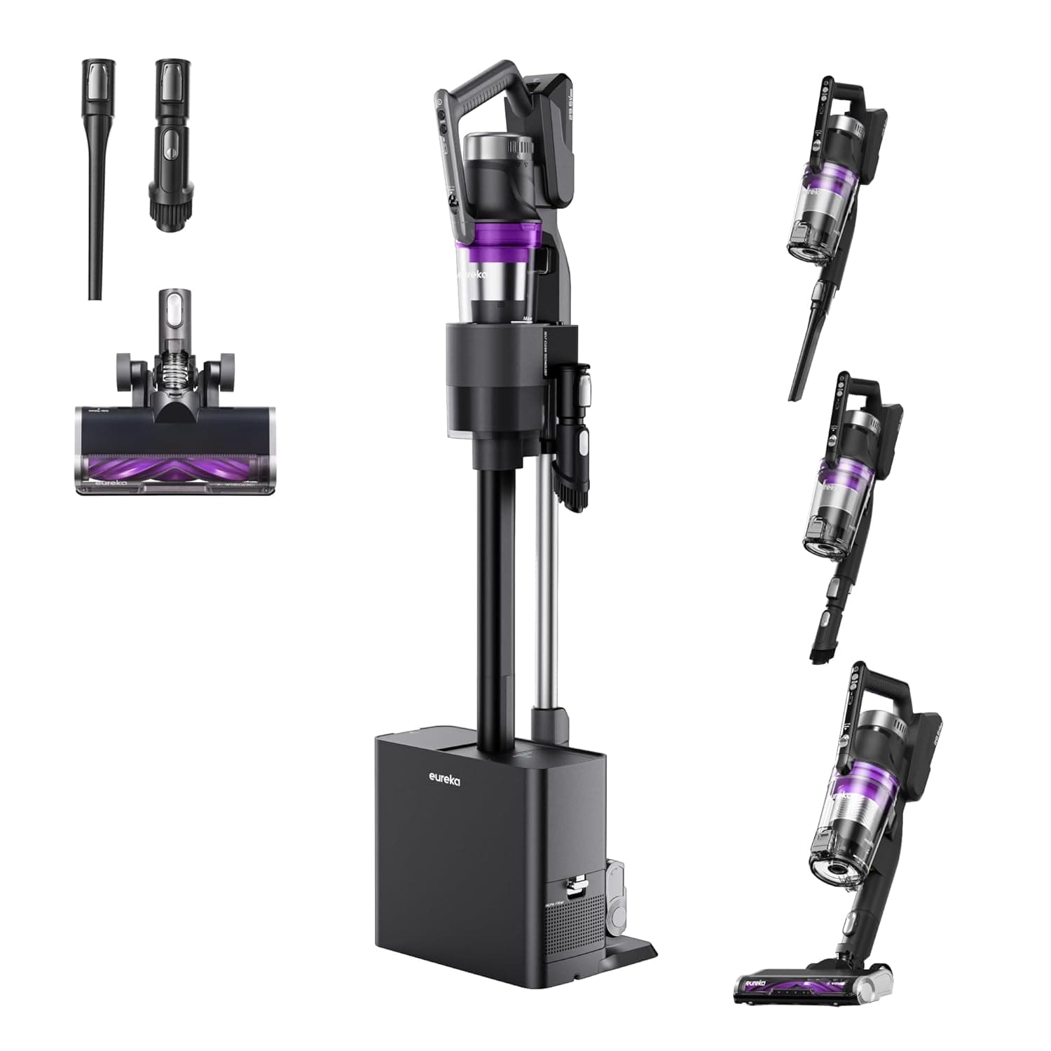 Eureka Stylus Elite NEC490SE Cordless Vacuum | 35 kPa Suction | Lightweight & Rechargeable | Anti-Tangle | for Pet Hair & All Floors and Walls | India's First Self-Emptying Dust Station