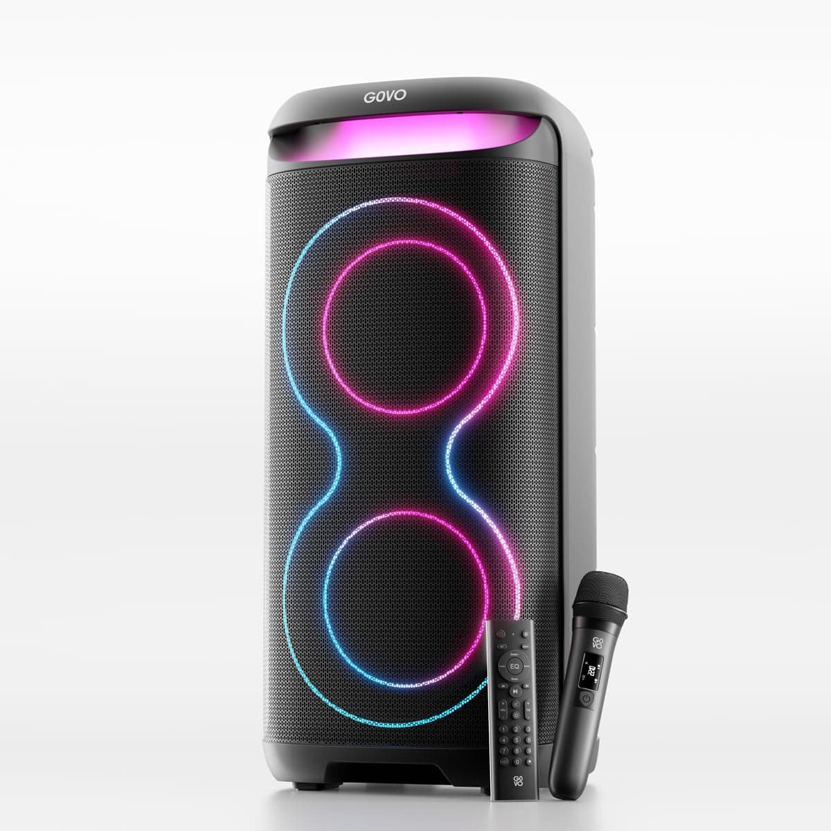 Newly Launched GOVO Goloud 1000 l 180W Party Speaker with Wireless Mic, Up to 6 hrs Playtime, TWS Mode, Bluetooth v5.4, AUX Port, & USB (Premium Black)