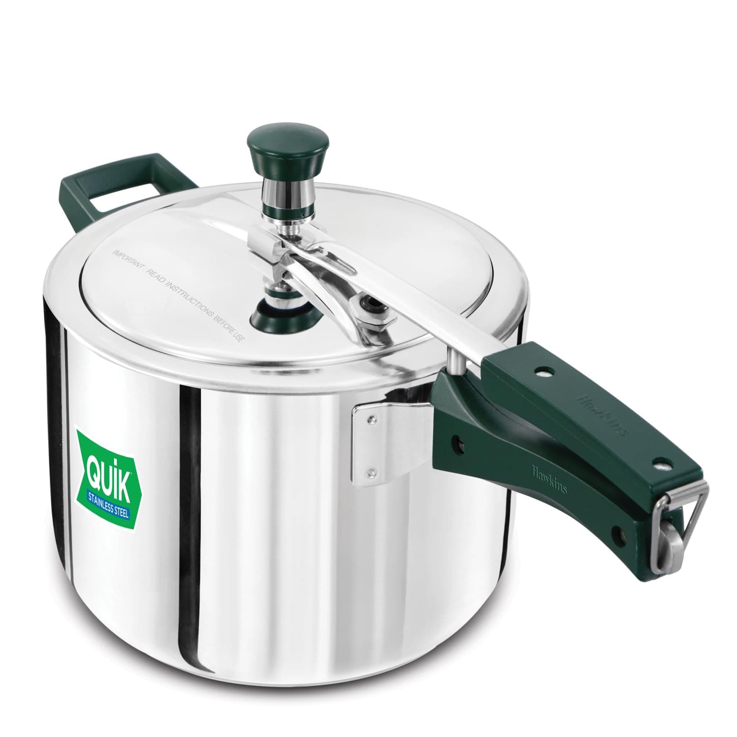 Hawkins 5 Litre Pressure Cooker | Stainless Steel | Quik | Straight Body | Induction Compatible | Ideal for 5–7 persons | Silver (QSP50)
