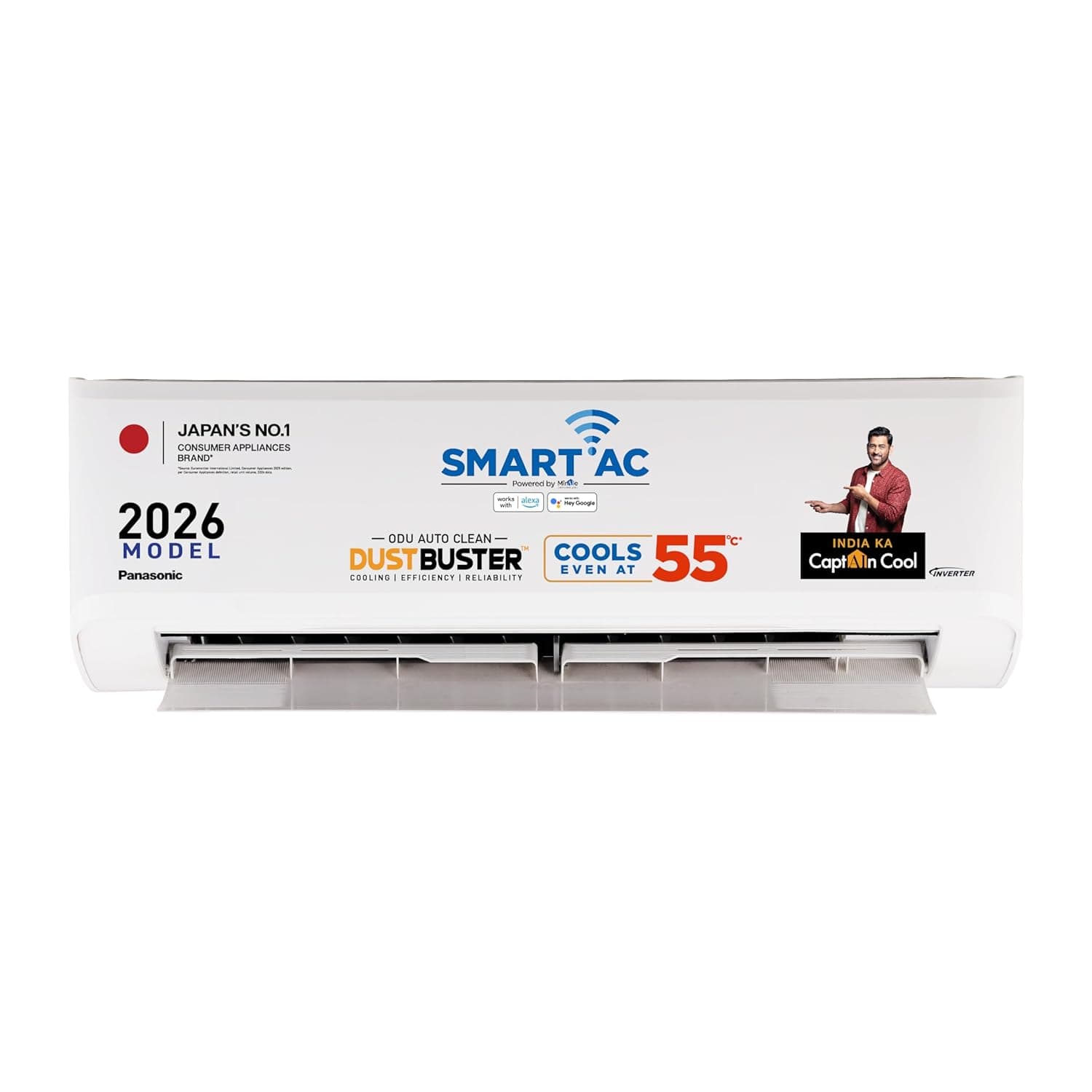 Panasonic 1.5 Ton 3 Star Premium Wi-Fi Inverter Smart Split AC (Matter/MirAIe, AI, DustBuster, 55°C Oper., Copper Condenser, 8in1 Convertible, 2-Way, PM0.1 Filter, CS/CU-SU18BKY3W, 2026 Model, White)