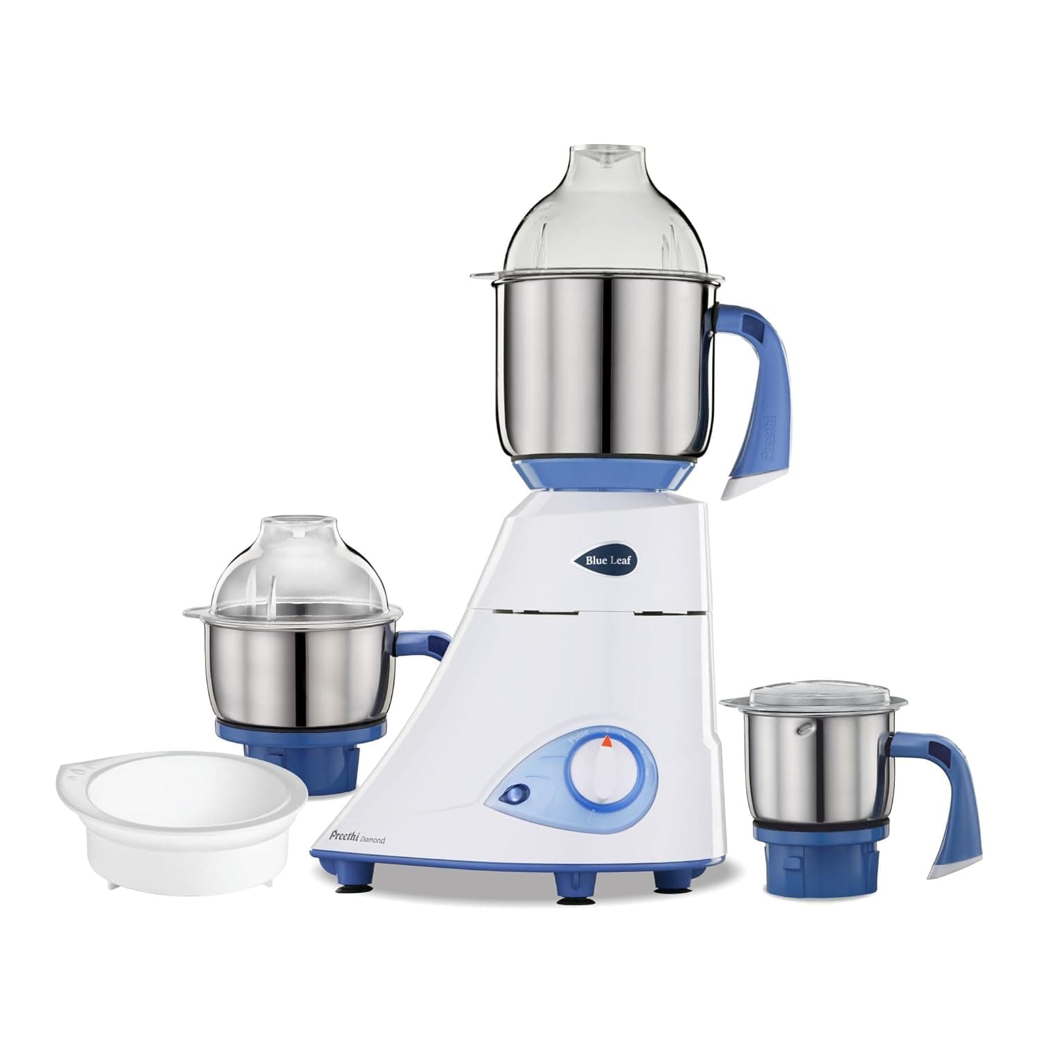 Preethi Diamond 750 Watt Mixer Grinder | 3 Jars & Flexi lid | 2yr Guarantee & Lifelong Free Service | FBT Motor I Powerful Grinding & Blending | Perfect for Smoothies & More I White Color |