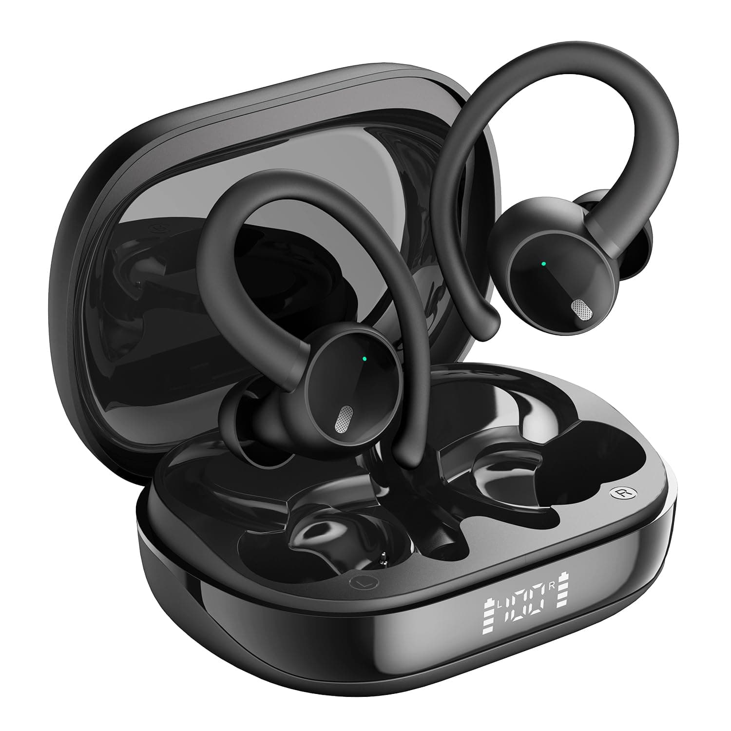 TAGRY Wireless Earbud Bluetooth 5.3 Over-Ear Sport Touch Control Hi-Fi Stereo True TWS in Ear Phones IP6 Waterproof 50H Playback LED Power Display for Gym