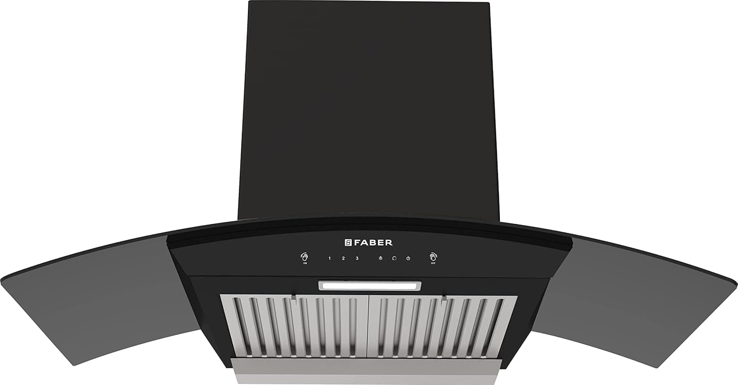 Faber 90 cm 1500 m³/hr Autoclean Kitchen Chimney|12Yr Warranty on Motor(2Yr Comprehensive)|Autoclean Alarm|Mood Light|Baffle Filter|Touch & Gesture ControlHOOD PRIMUS PLUS ENERGY IN HCSC BK 90,Black)