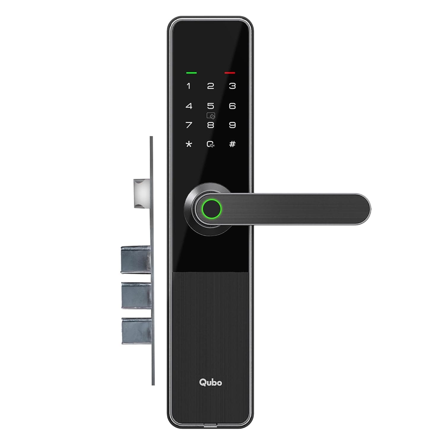 QUBO Smart Door Lock Optima from Hero Group | 4-Way Unlocking | 4 Bolts | Fingerprint | RFID Access Card | Passcode | Key | 2-Year Warranty | Free Installation