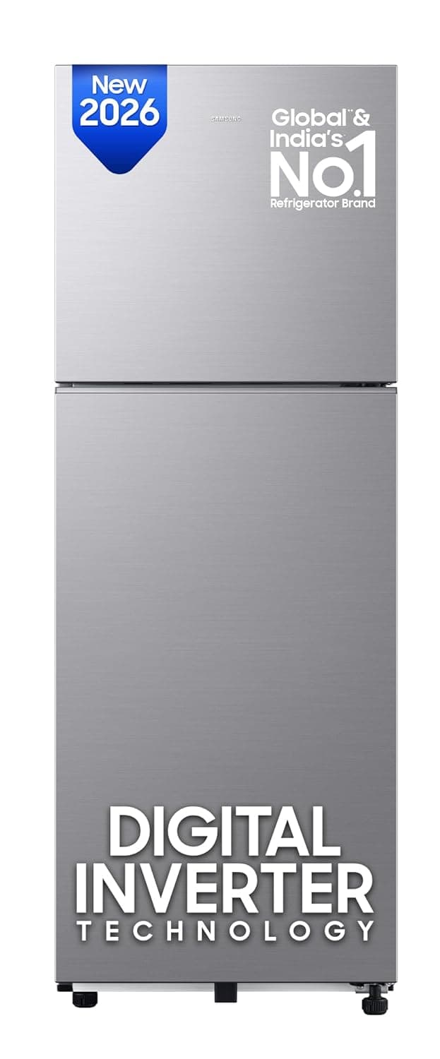 Samsung 236 L, 2 Star, Digital Inverter, Frost Free Double Door Refrigerator (RT40H28W2QHL, Gray Silver, 2026 Model)