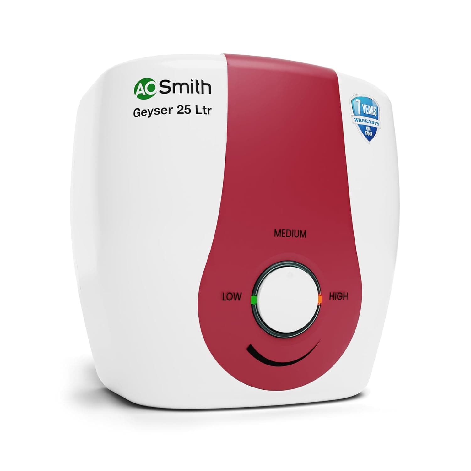 AO Smith Geyser 25 Ltr with 3KW Element | 33% Faster Heating | Storage Geyser | Blue Diamond Glass-Lined Tank | Warranty: 7 Yr Tank, 2 Yr Comprehensive | SGS-GREEN-025 | BEE 5 Star Rating