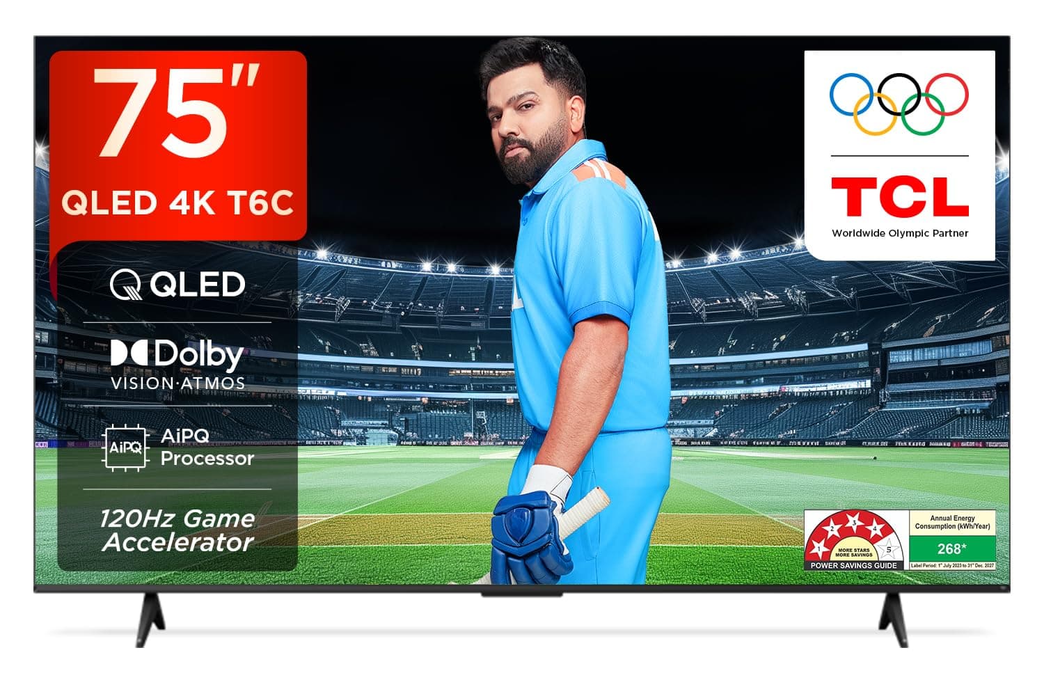 TCL 189 cm (75 inches) 4K UHD Smart QLED Google TV 75T6C