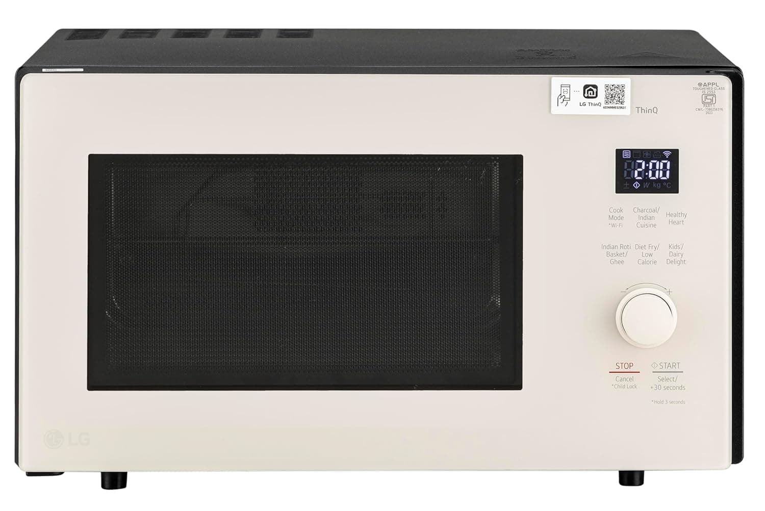 LG 28 L Scan-To-Cook Wi-Fi Enabled Charcoal Convection Microwave Oven (MJEN286UBW, Black, Beige Door, 301 Auto Cook Menu, Bar-be-queing at home, 30 Heart Healthy Recipes, Diet Fry & Multicook Tawa)