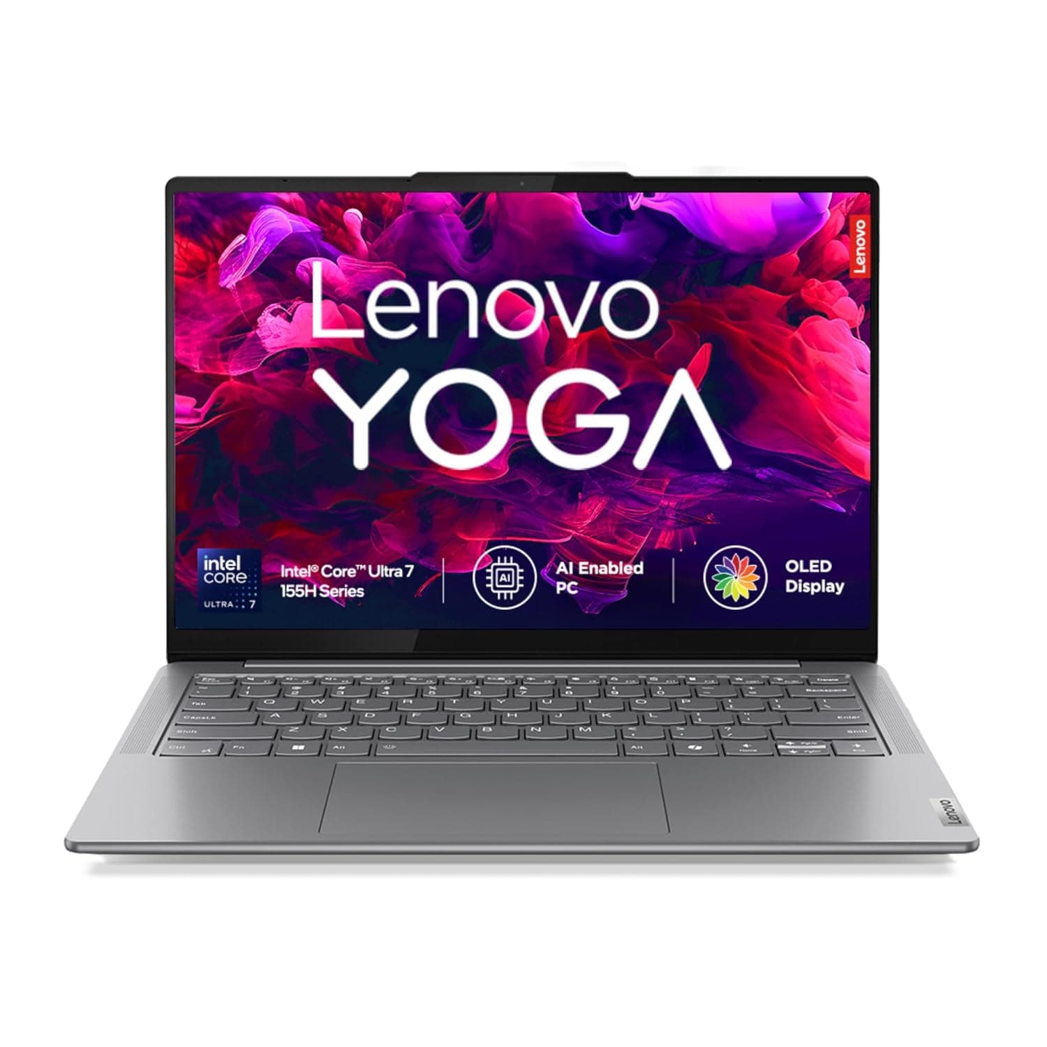 Lenovo Yoga Slim 7, Intel Core Ultra 7 155H, 16GB RAM, 512GB SSD, WUXGA-OLED, AI PC 14"/35.5cm, Windows 11, Office Home 2024, Grey, 1.39Kg, 2Wx4 Speakers, 1Yr ADP Free, 83CV009XIN, AI Powered Laptop