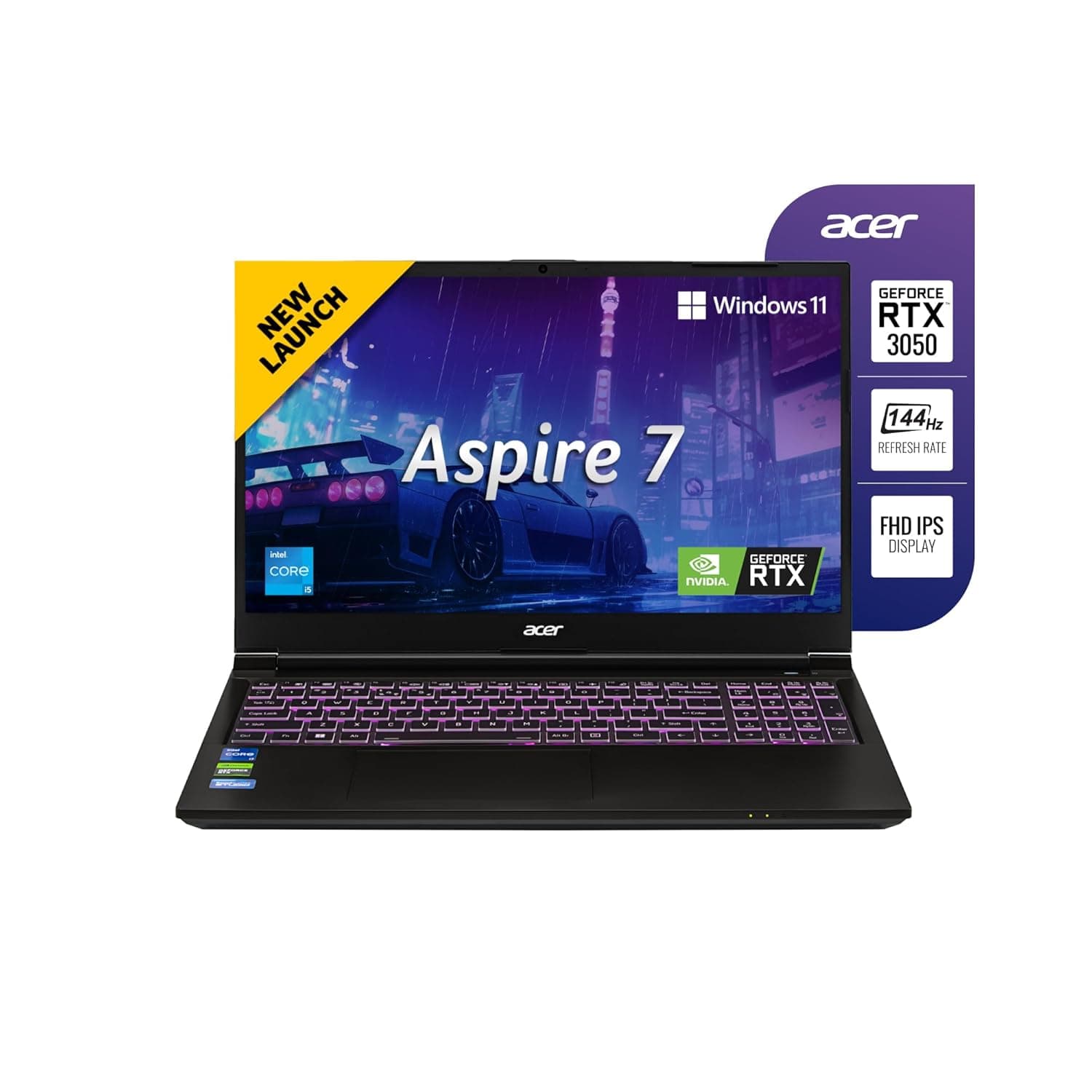acer Aspire, 13th Gen, Intel Core i5-13420H Processor, 16 GB, 512 GB, 15.6"/39.62 cm, Windows 11 Home, Obsidian Black, 1.99kg, A715-79G, Thin and Light Laptop
