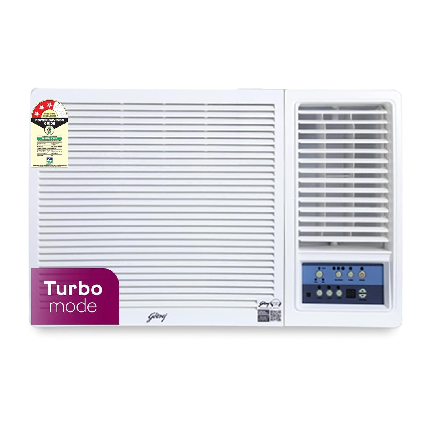 Godrej 1.5 Ton 3 Star, Turbo Mode, Pure Air Filter, Anti-Freeze Thermostat Smart Diagnosis, Window AC (Copper, AC 1.5T WFC 18UTC3-WWB Window, White)