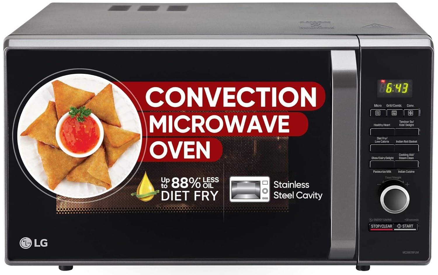 LG 28 L Convection Microwave Oven (MC2887BFUM, Black)