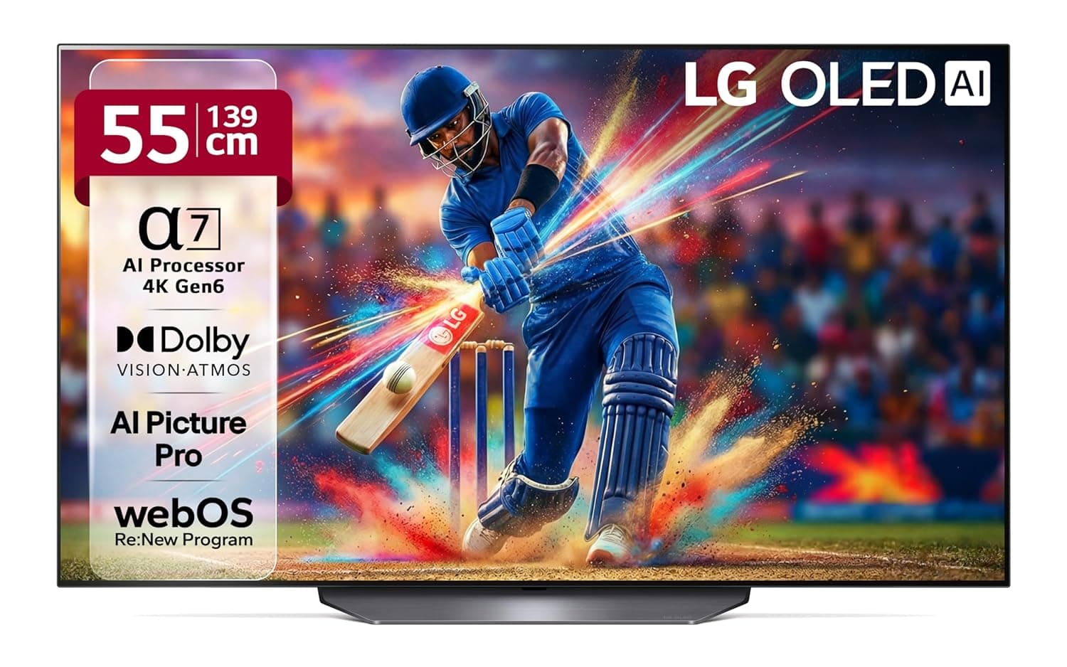 LG 139 cm (55 inches) OLED B3 AI Series 4K Ultra HD (3840 x 2160) Smart webOS OLED TV 55B3PSA (Black)