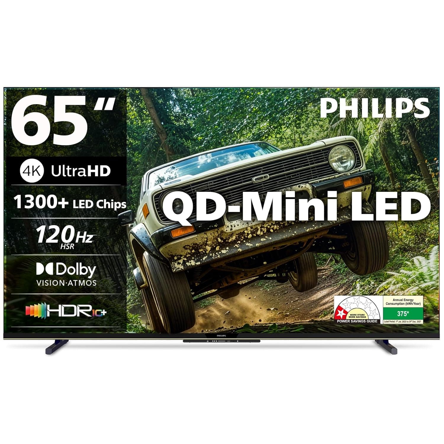 Philips 164 cm (65 inches) 4K Ultra HD QLED Smart QD-Mini LED Google TV 65MLED610/94