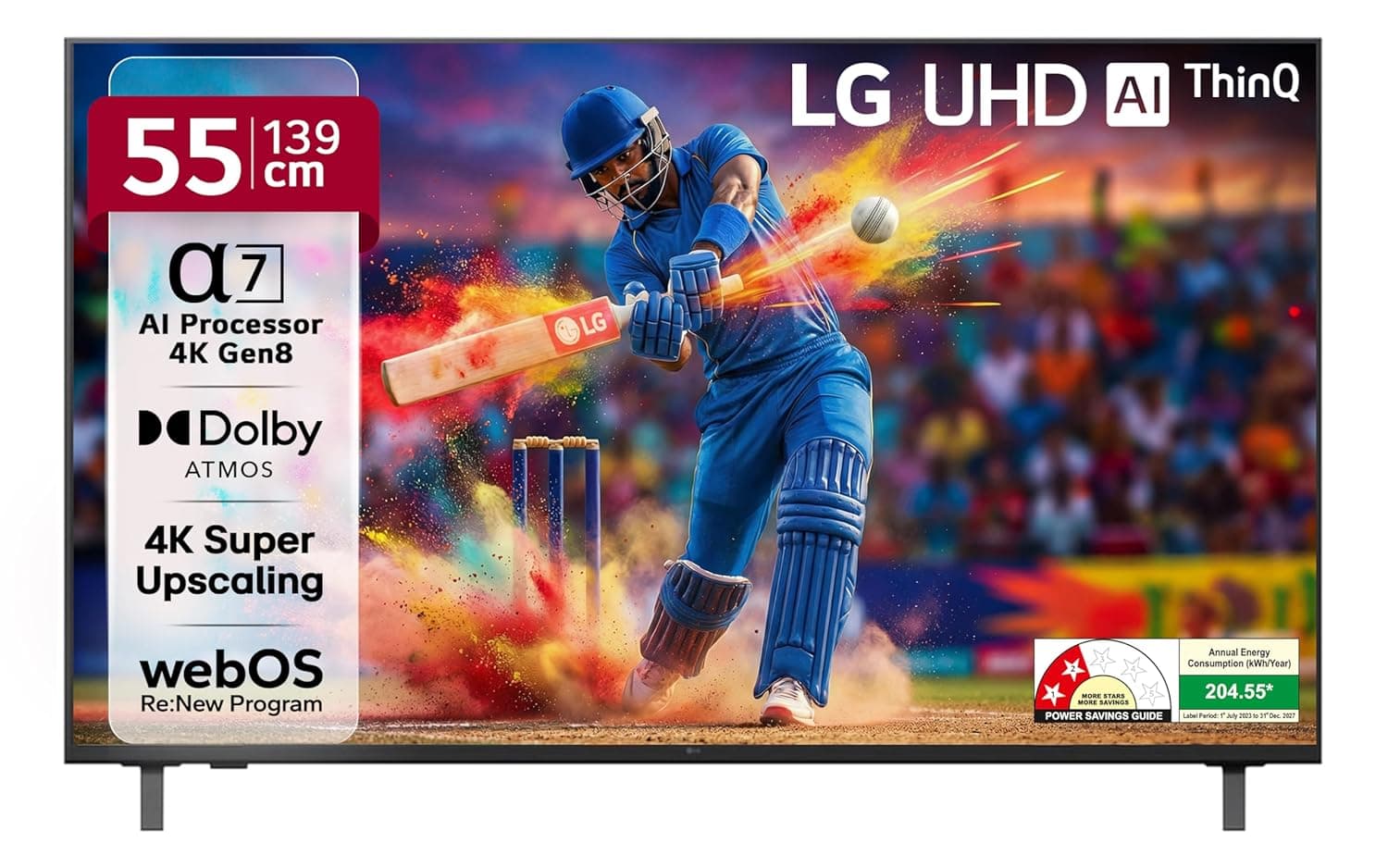 LG 139 cm (55 inches) UA82 AI Series 4K Ultra HD (3840 x 2160) Smart webOS LED TV 55UA82006LA