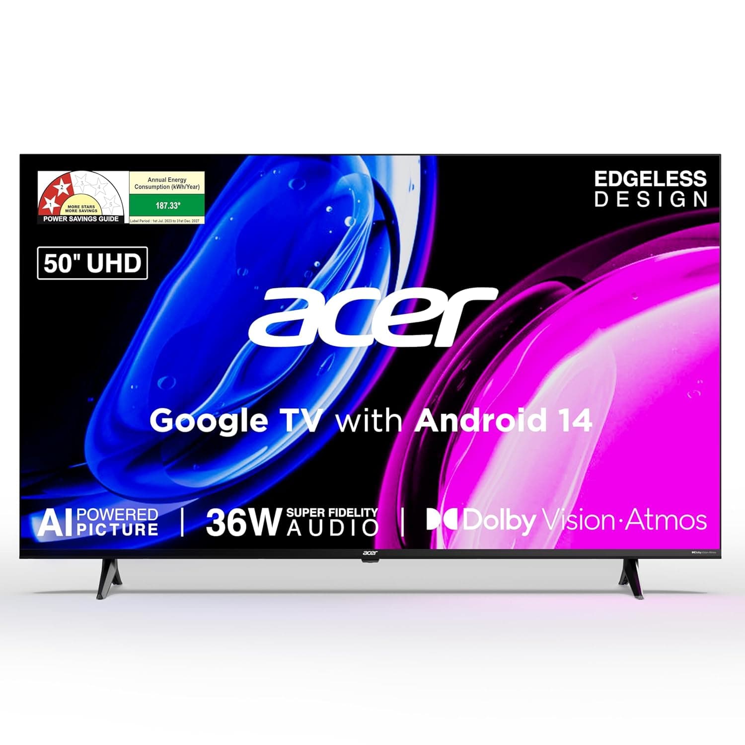 acer 127 cm (50 inches) Ultra I Series 4K Ultra HD Smart LED Google TV AR50UDGGU2875BD