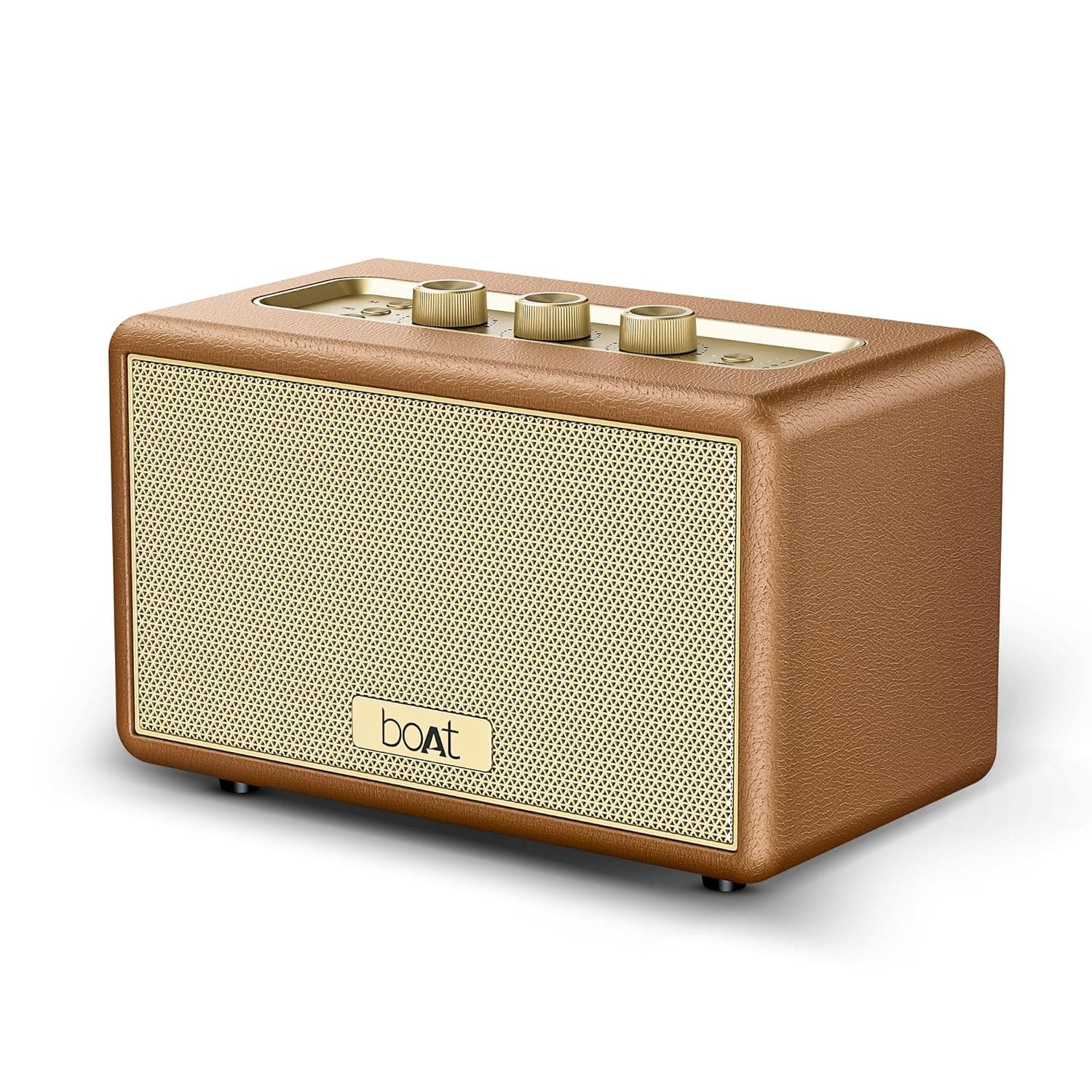 Boat New Launch Stone Opus, 80W Signature Sound, 12HRS Battery, Multilink Connectivity, Built-in Subwoofer, Premium Design, TWS, Bluetooth Speaker, Wireless Speaker, Portable Speaker (Caramel Brown)