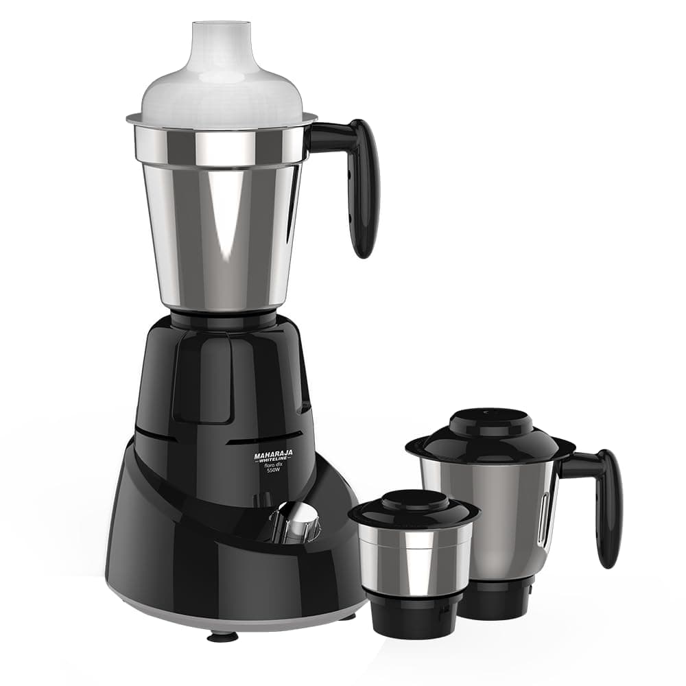 Maharaja Whiteline MG Flora DLX MX-240 550W Mixer Grinder with 3 Jars | Powerful Motor | Black & Grey | Multipurpose Kitchen Mixer | 5 Years Motor Warranty